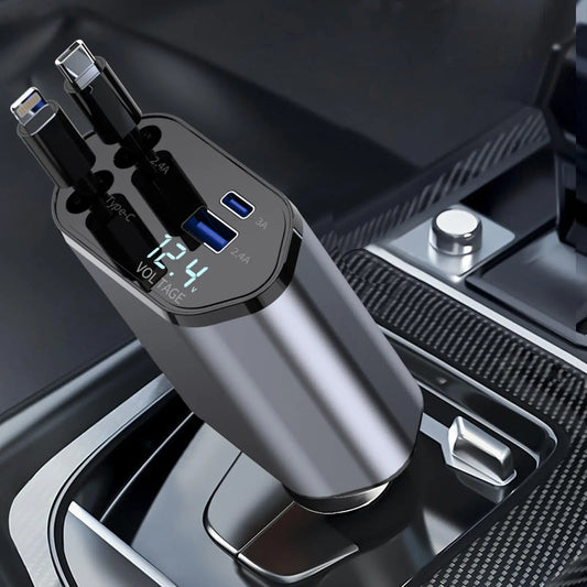 4 in 1 Retractable Car Charger
